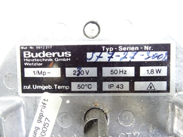 Buderus Abgasklappenmotor Stellmotor Typ S77-27-3002 - 0912217