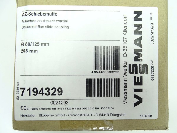 Viessmann AZ-Schiebemuffe, D=80/125 mm - 7194329