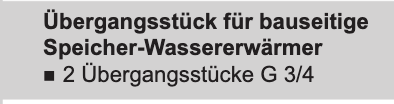 Viessmann Übergangsstücke G 3/4 für bauseitige Speicher-Wasserwärmer - ZK05730